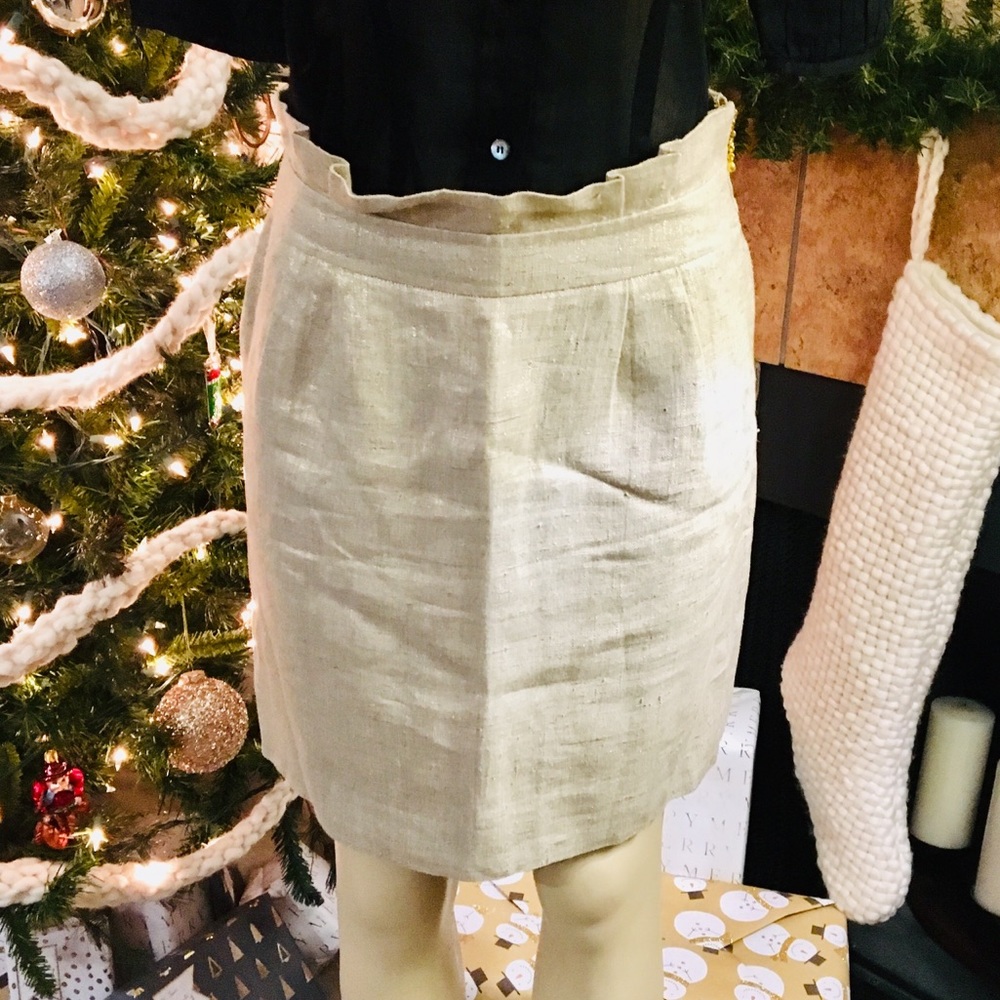 Kate Spade Gold Linen Pencil Skirt - Sz 6